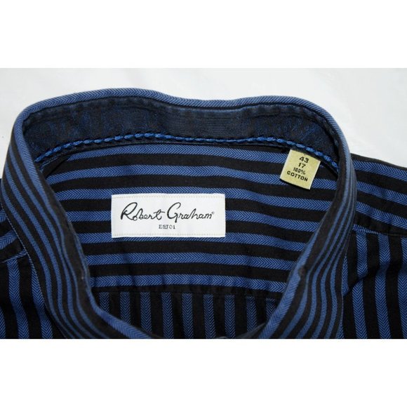 Robert Graham Mens Long Sleeve Button Front Shirt Size 43-17 - Picture 8 of 8